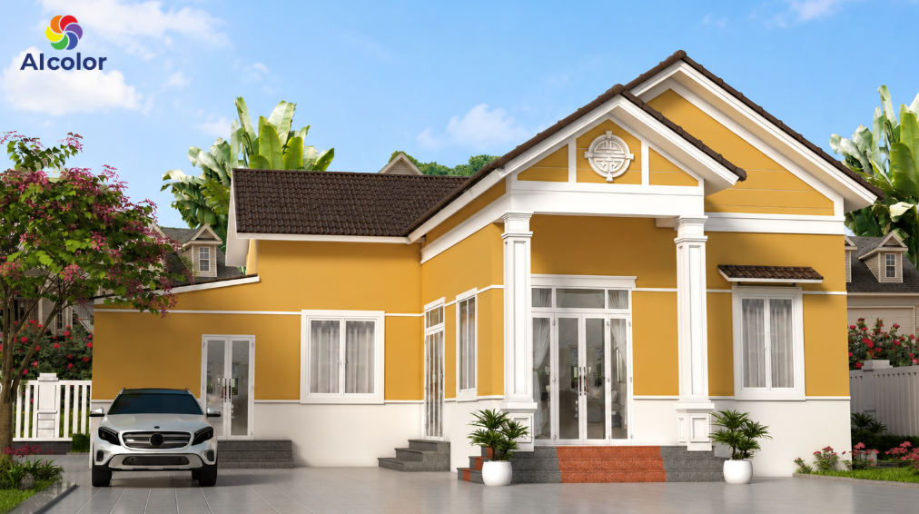 Sơn nh&agrave; cấp 4 m&agrave;u hổ ph&aacute;ch