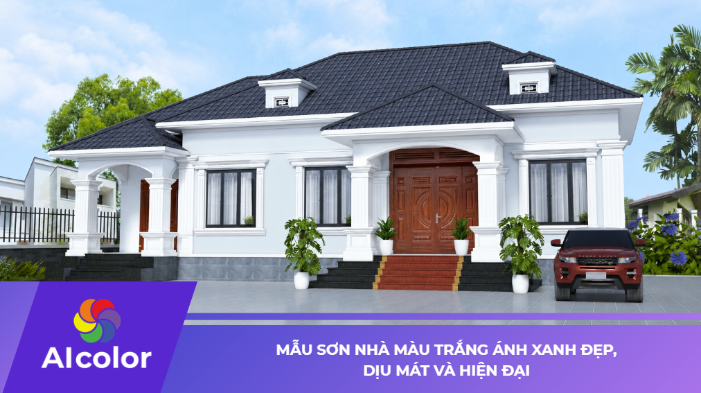 Mẫu Sơn Nhà Màu Trắng Ánh Xanh Đẹp, Dịu Mát Và Hiện Đại