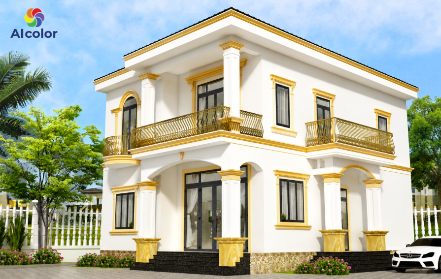 Phối v&agrave;ng &aacute;nh kim v&agrave; trắng sứ tinh tế