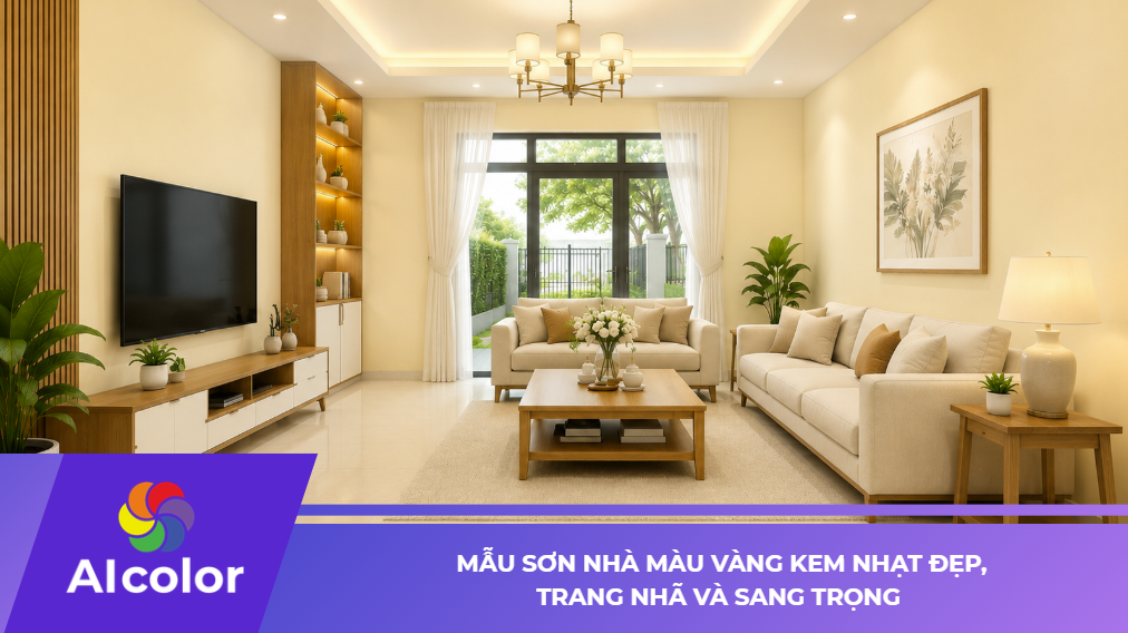 Mẫu Sơn Nhà Màu Vàng Kem Nhạt Đẹp, Trang Nhã Và Sang Trọng