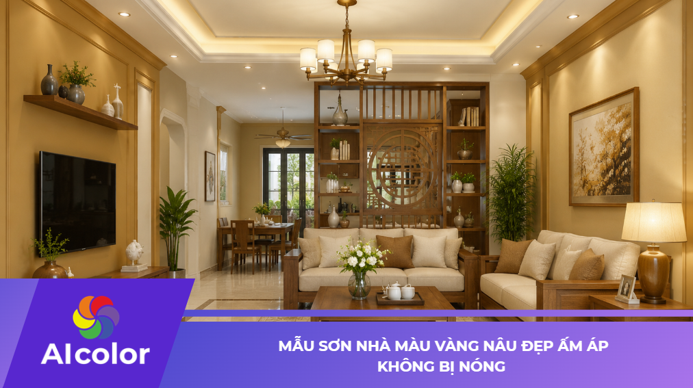 Mẫu Sơn Nhà Màu Vàng Nâu Đẹp Ấm Áp Không Bị Nóng