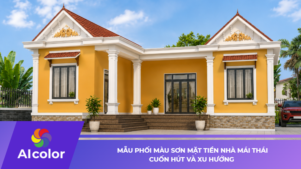 Mẫu Phối Màu Sơn Mặt Tiền Nhà Mái Thái Cuốn Hút Và Xu Hướng